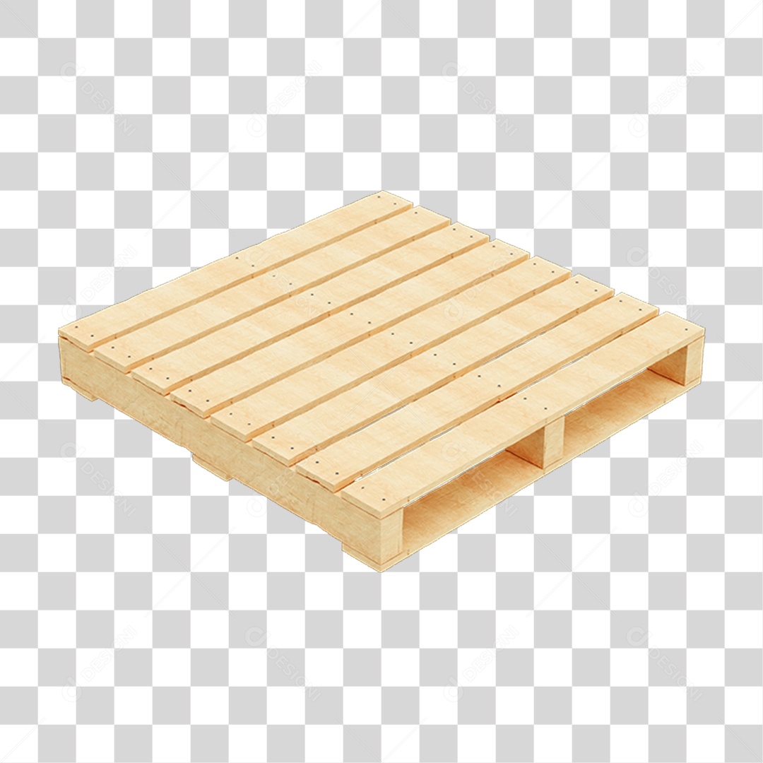 Elemento 3D Palete de Madeira PNG Transparente