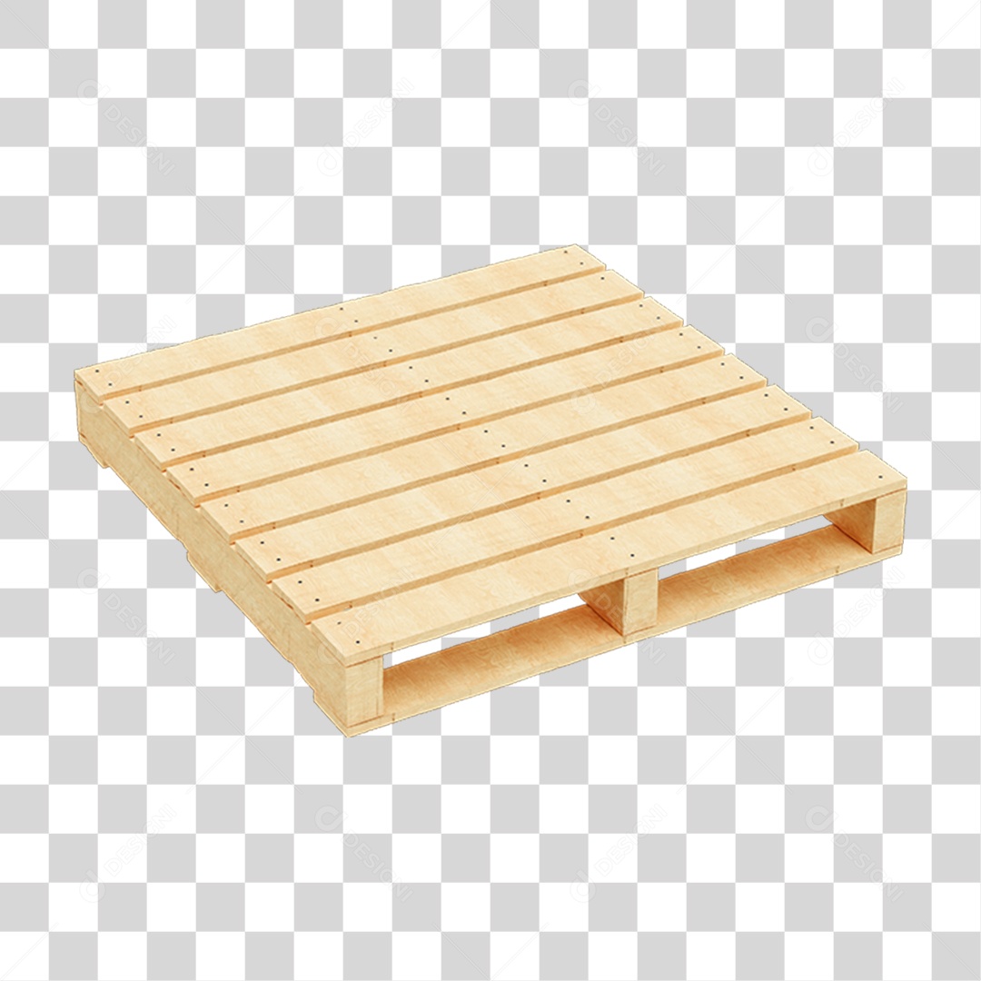 Elemento 3D Palete de Madeira PNG Transparente