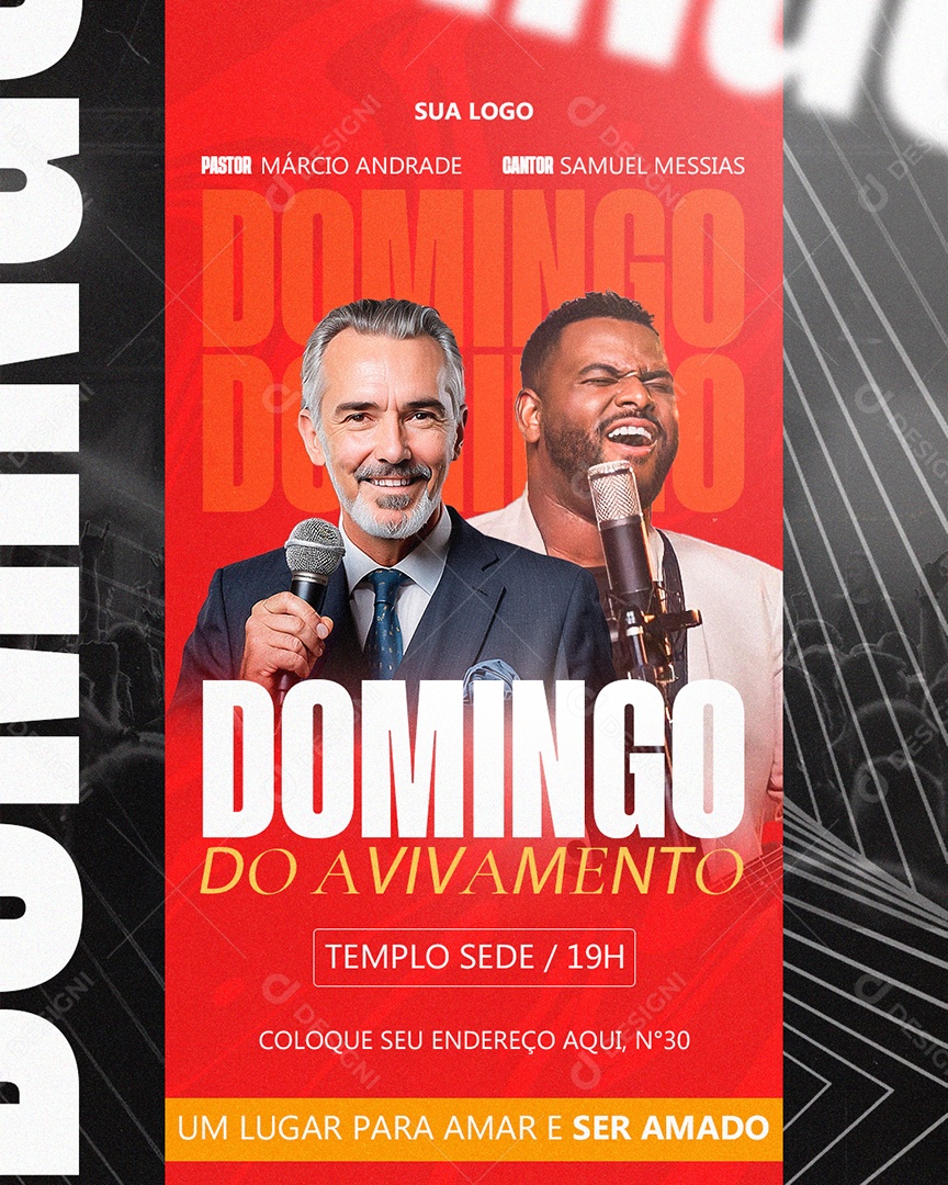 Gospel Domingo de Avivamento Social Media PSD Editável