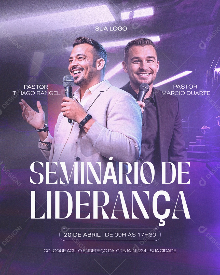 Gospel Seminário de Liderança Social Media PSD Editável