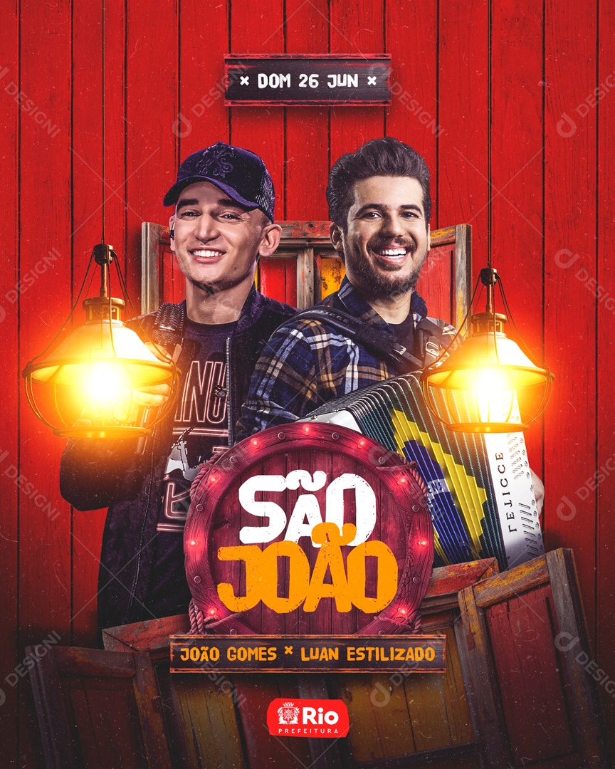 Flyer São João Artistas Social Media PSD Editável