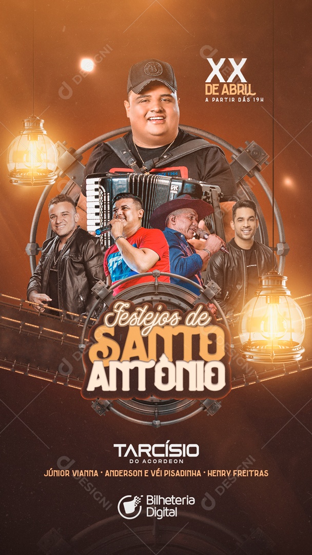 Flyer Story Saint Anthony Celebrations Artists Social Media PSD Editable