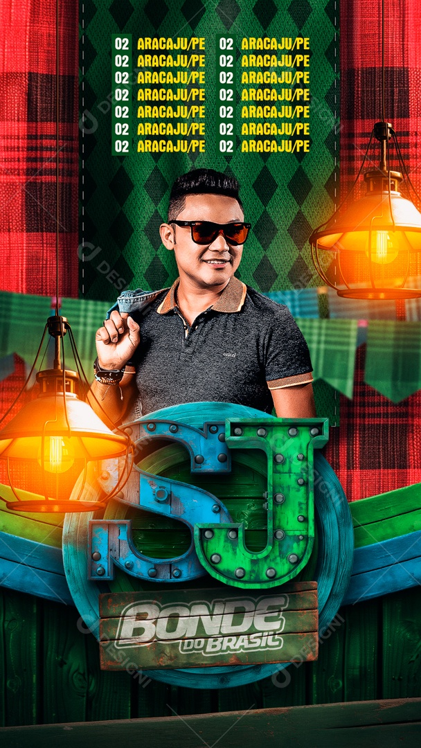 Flyer Story São João Bonde do Brasil Aracaju/Pe Social Media PSD Editável