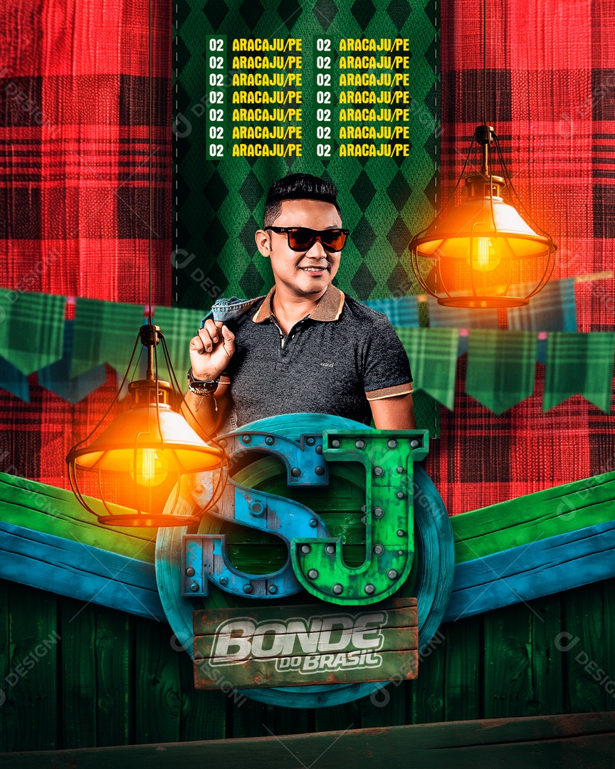 Flyer São João Bonde do Brasil Aracaju/Pe Social Media PSD Editável