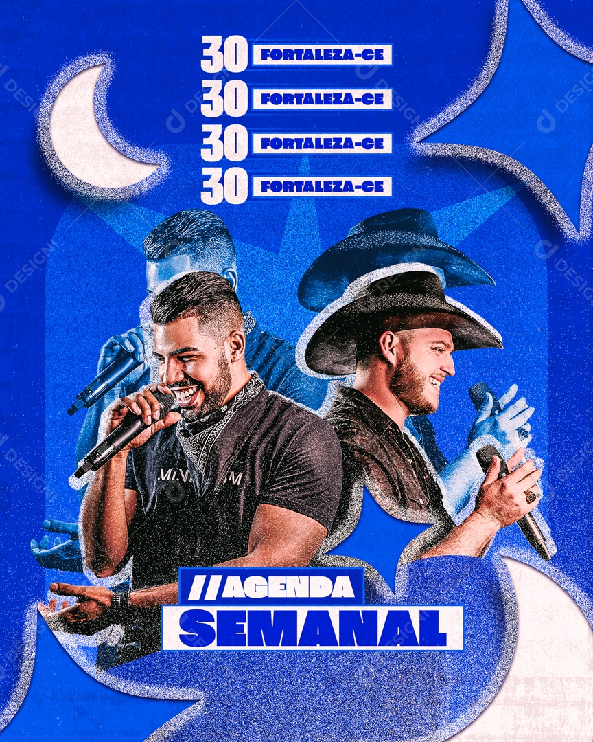 Flyer Agenda Semanal Artistas de Fortaleza Social Media PSD Editável