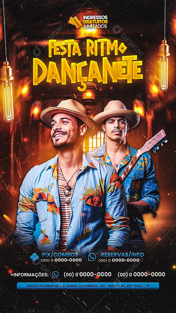 Story Flyer Festa Ritmo Dançante Social Media PSD Editável