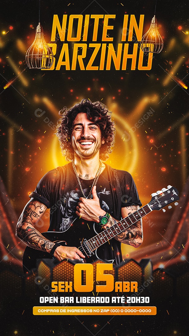 Story Flyer Noite in Barzinho Social Media PSD Editável