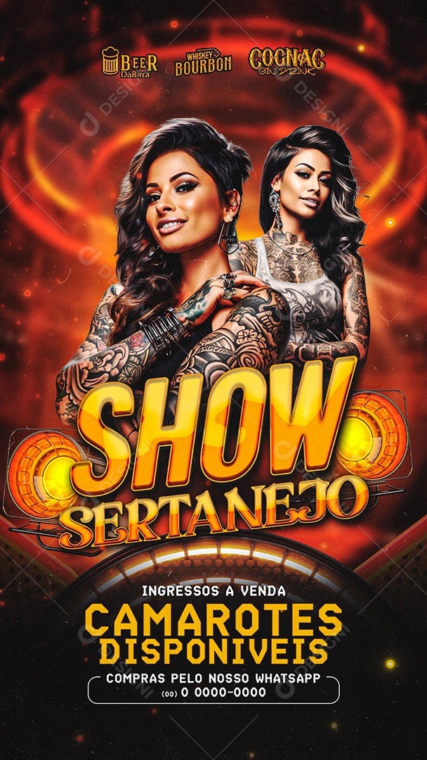 Story Flyer Show Sertanejo Camarotes Disponíveis Social Media PSD Editável