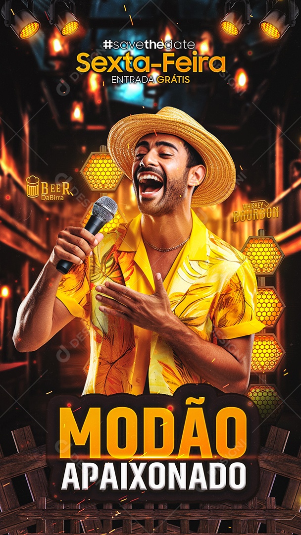 Story Flyer Modão Apaixonado Sexta Feira Social Media PSD Editável