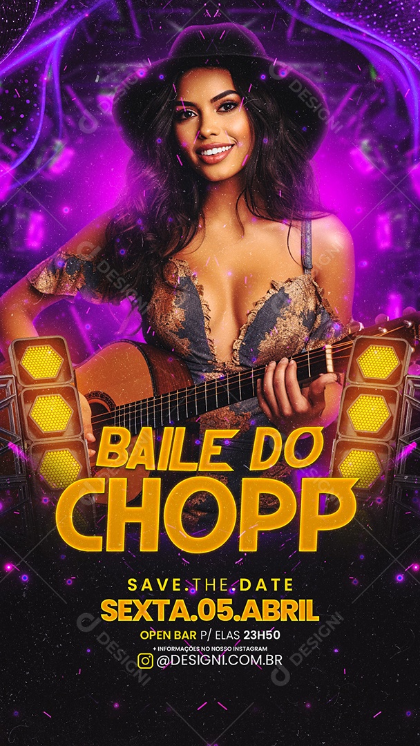 Story Flyer Baile do Chopp Sexta Show Social Media PSD Editável