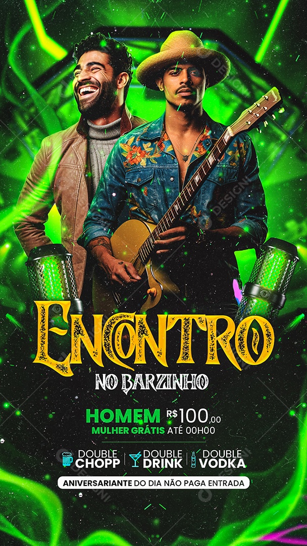 Story Flyer Encontro no Barzinho Social Media PSD Editável