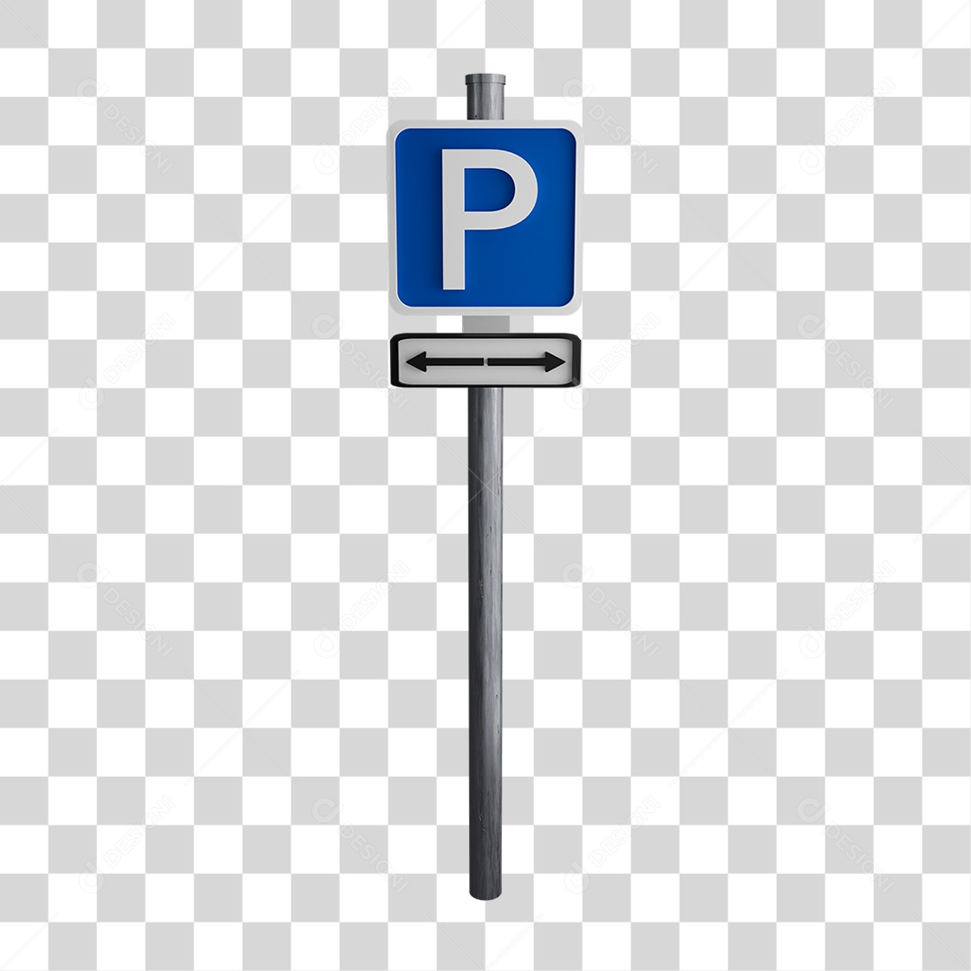 Placa de Estacionados Ambas Laterais PNG Transparente