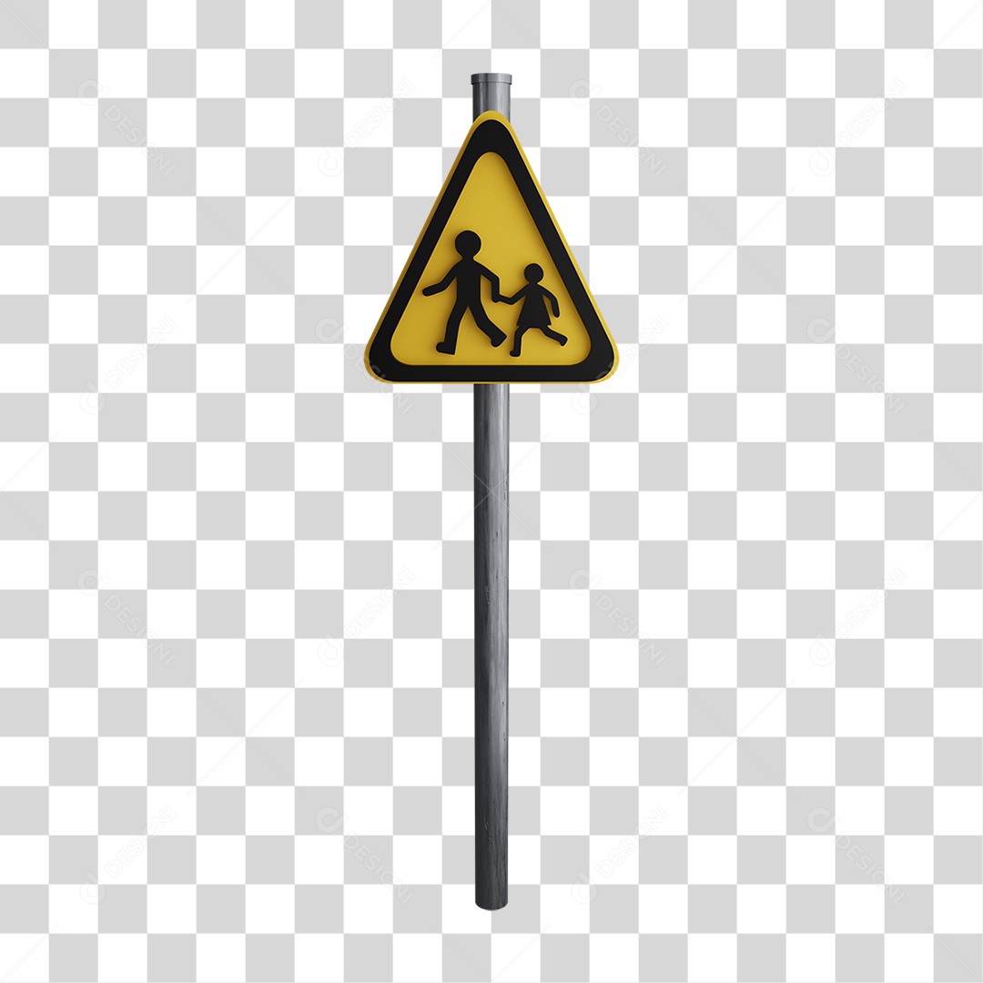 Sinalização de uma Escola a Frente Estrada PNG Transparente