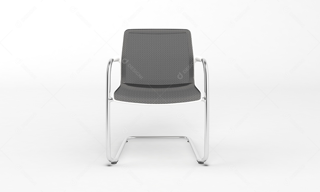 Cadeira fixa ergonômica cinza