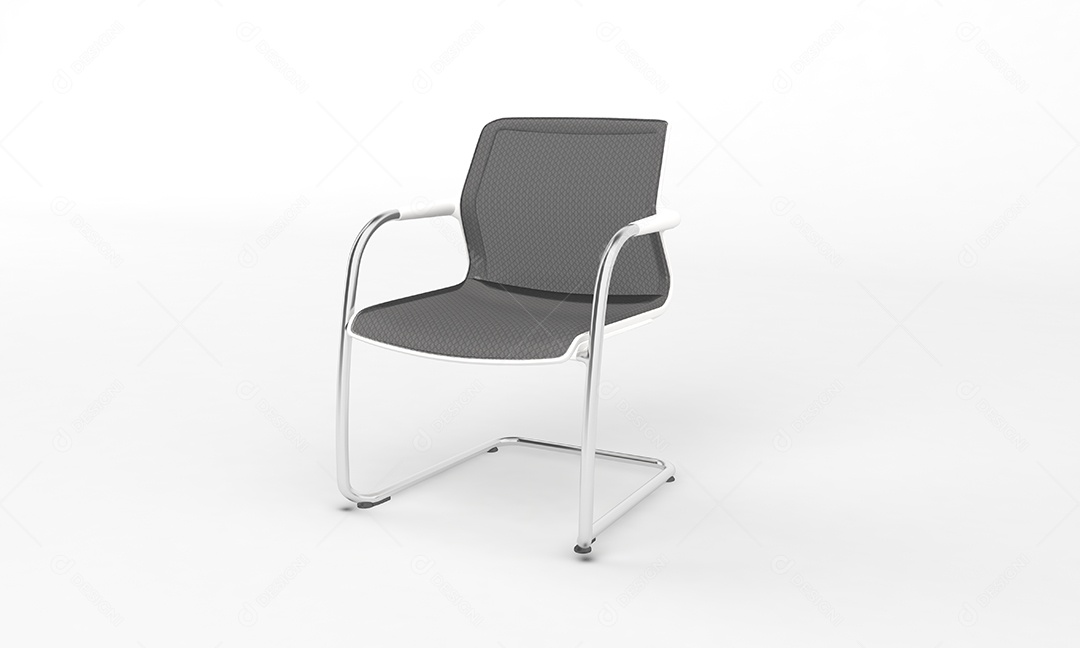 Cadeira fixa ergonômica cinza