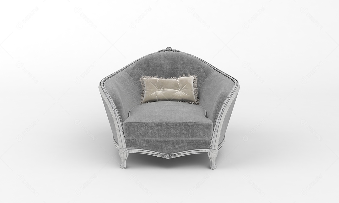Poltrona estofada cinza linda