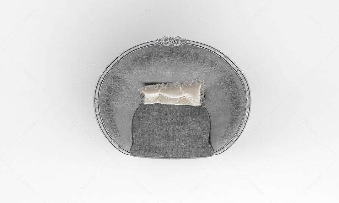 Poltrona estofada cinza linda