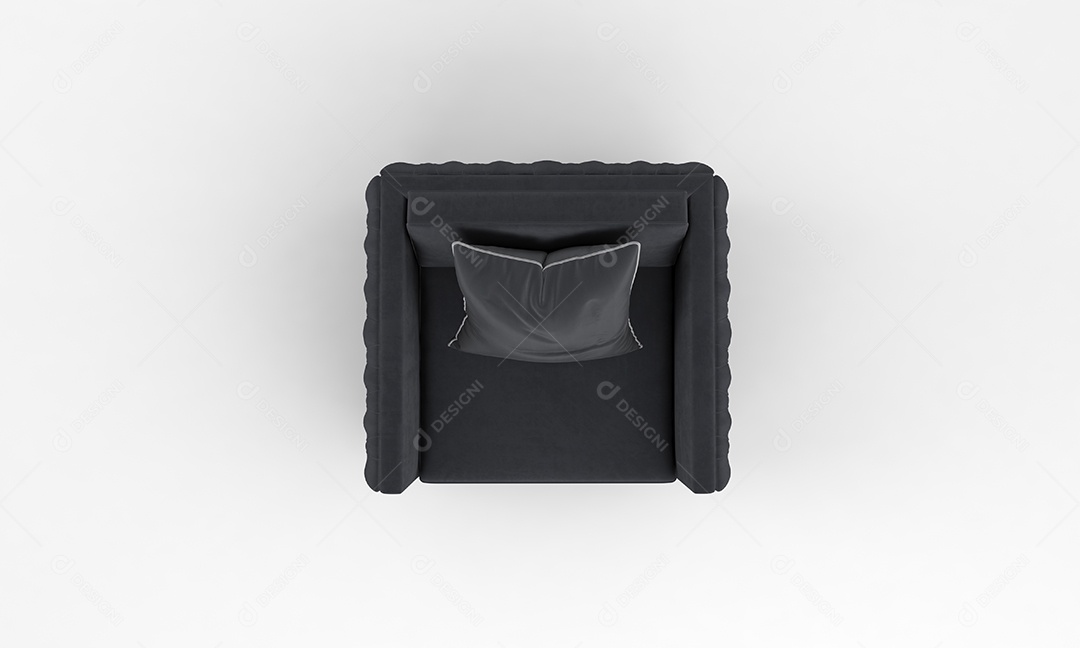 Poltrona capitonê de tecido com braços