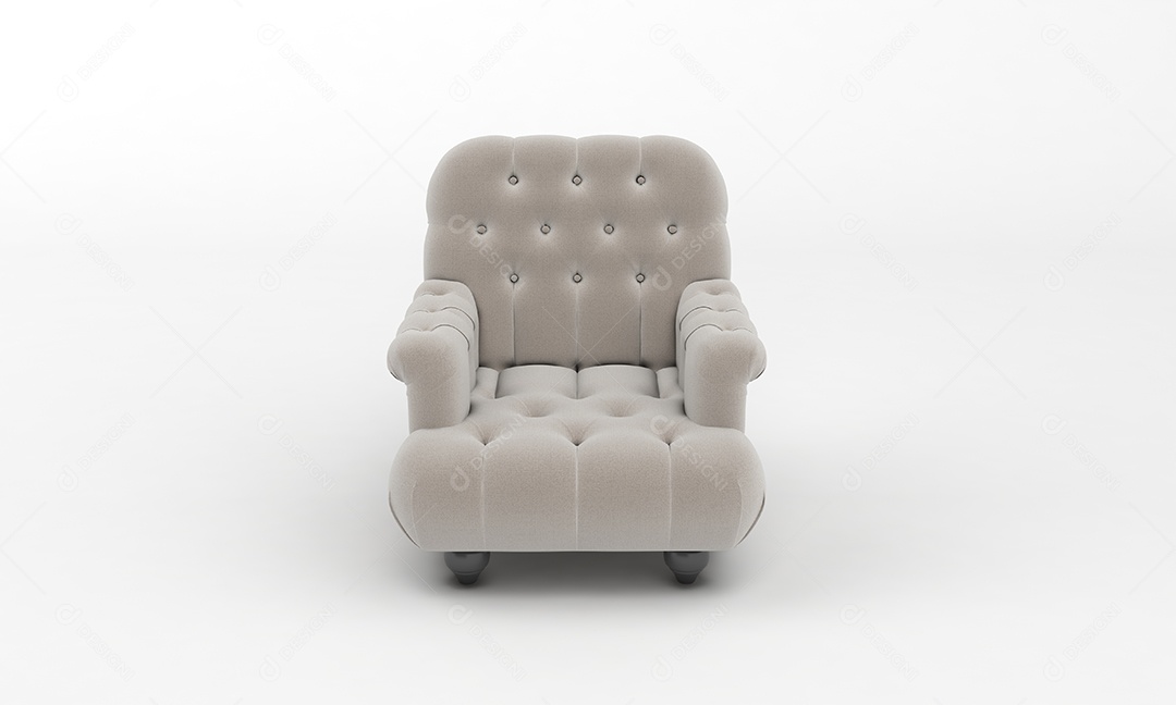 Poltrona estofada clara linda