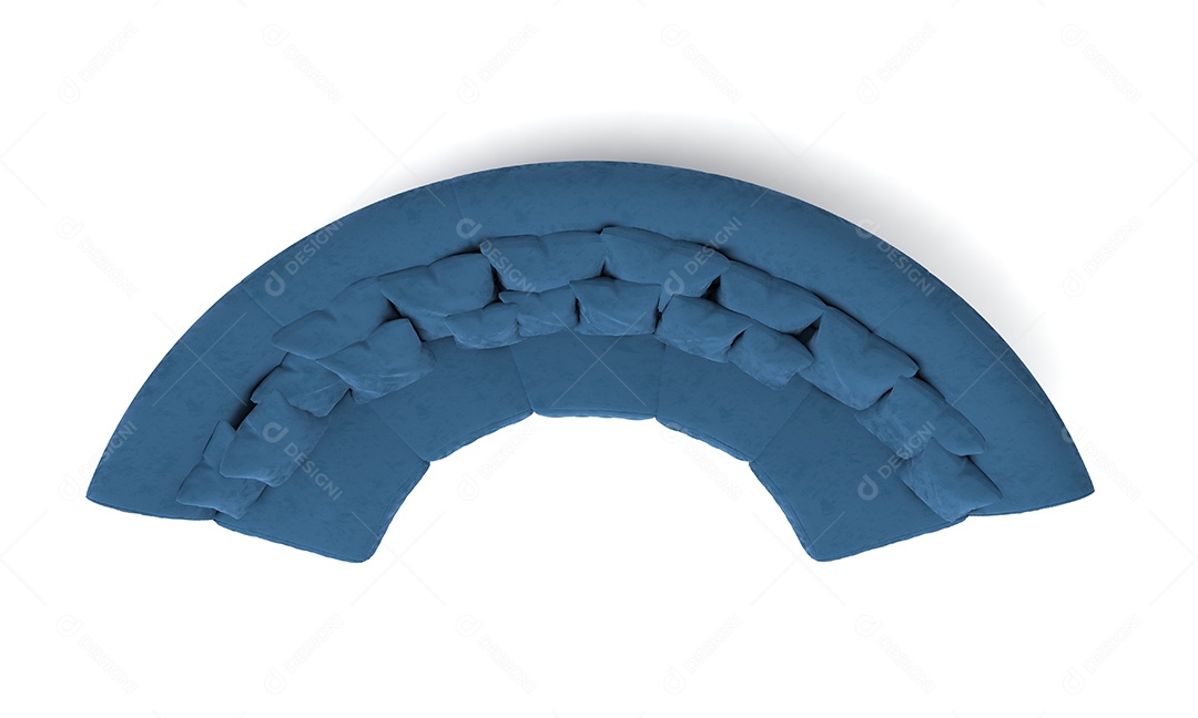 Sofá de forma de arco azul