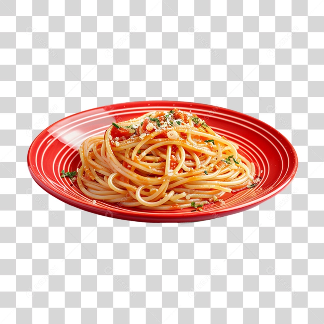 Prato com Macarronada PNG Transparente