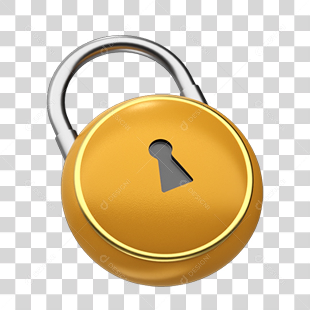 Elemento 3D Cadeado PNG Transparente