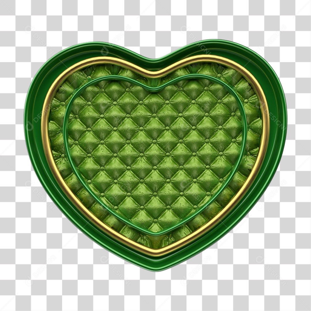 Elemento 3D Coração PNG Transparente