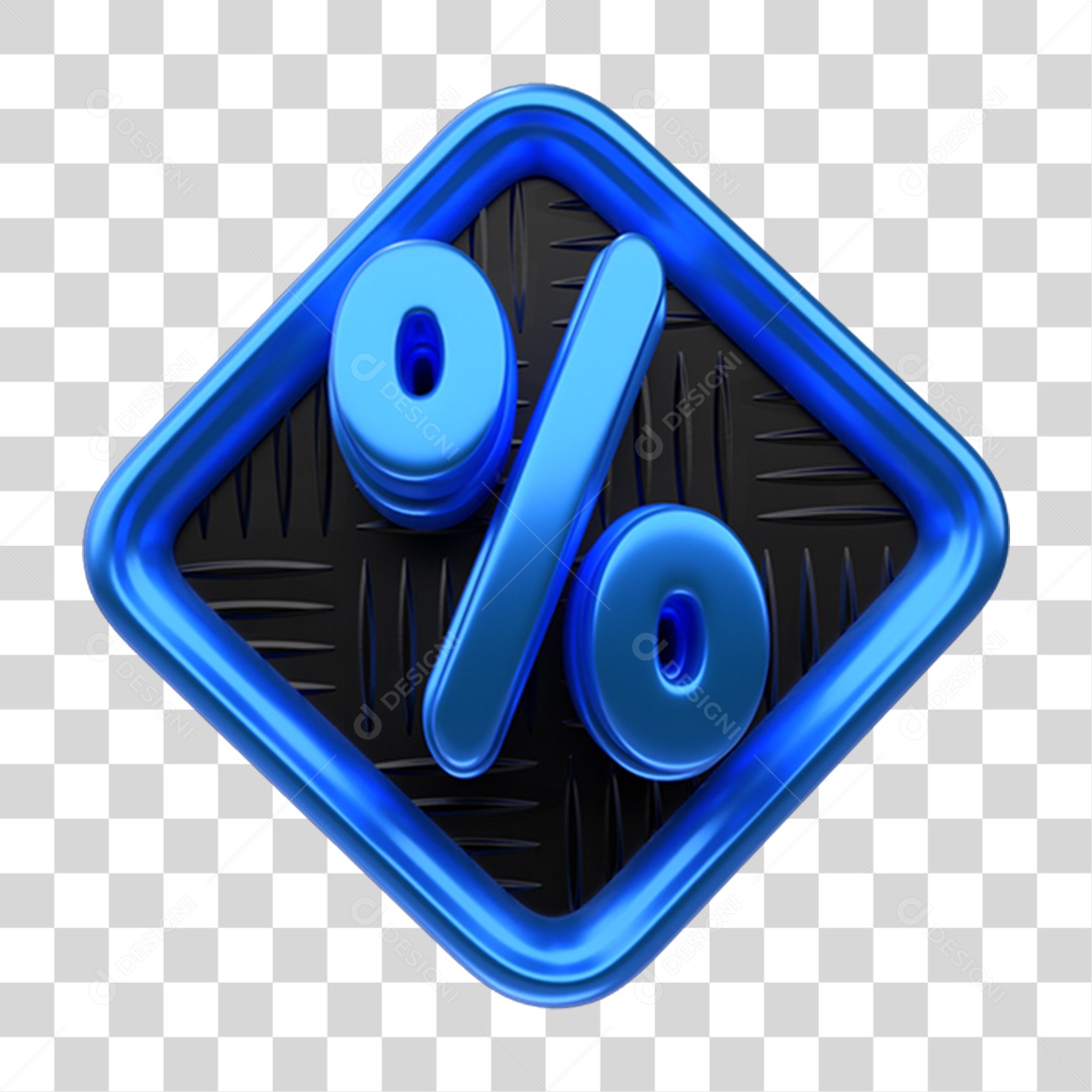 Elemento 3D Símbolo Porcentagem PNG Transparente
