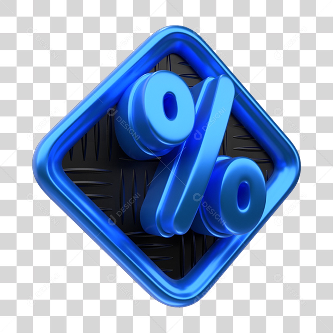 Elemento 3D Símbolo Porcentagem PNG Transparente