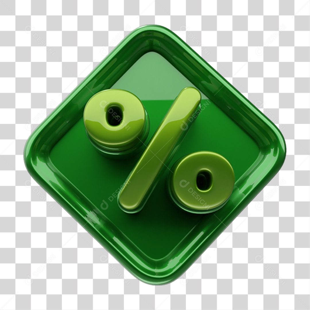 Elemento 3D Símbolo Porcentagem PNG Transparente