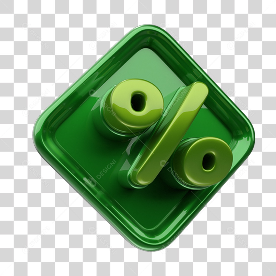 Elemento 3D Símbolo Porcentagem PNG Transparente