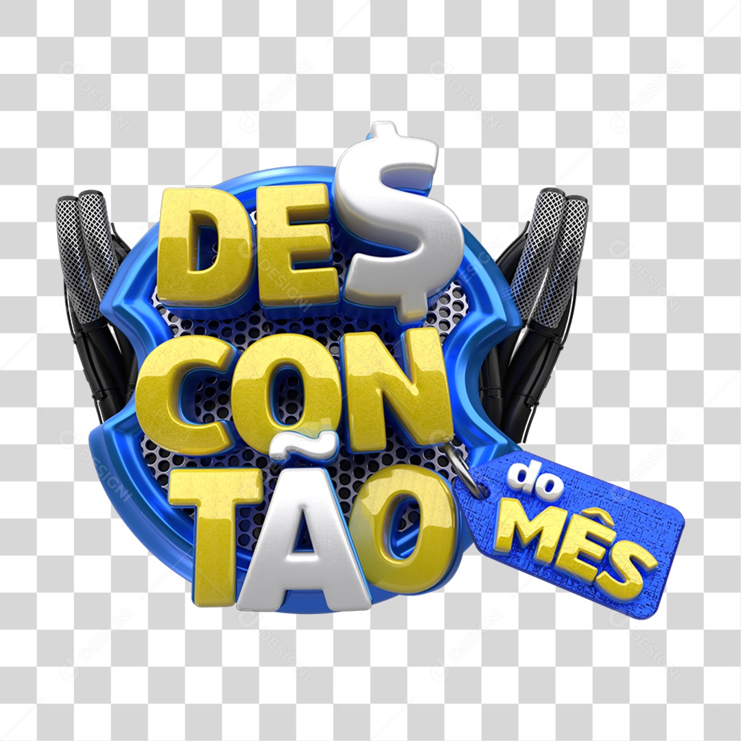 Selo 3D Descontão do Mês PNG Transparente