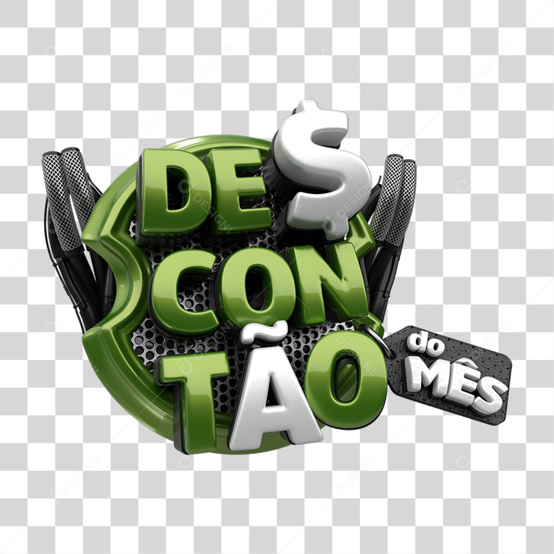 Selo 3D Descontão do Mês PNG Transparente