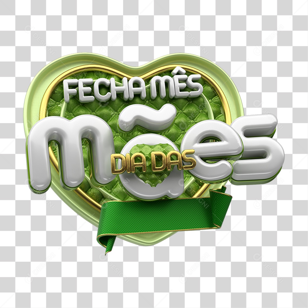 Selo 3D Fecha Mês Dia das Mães PNG Transparente