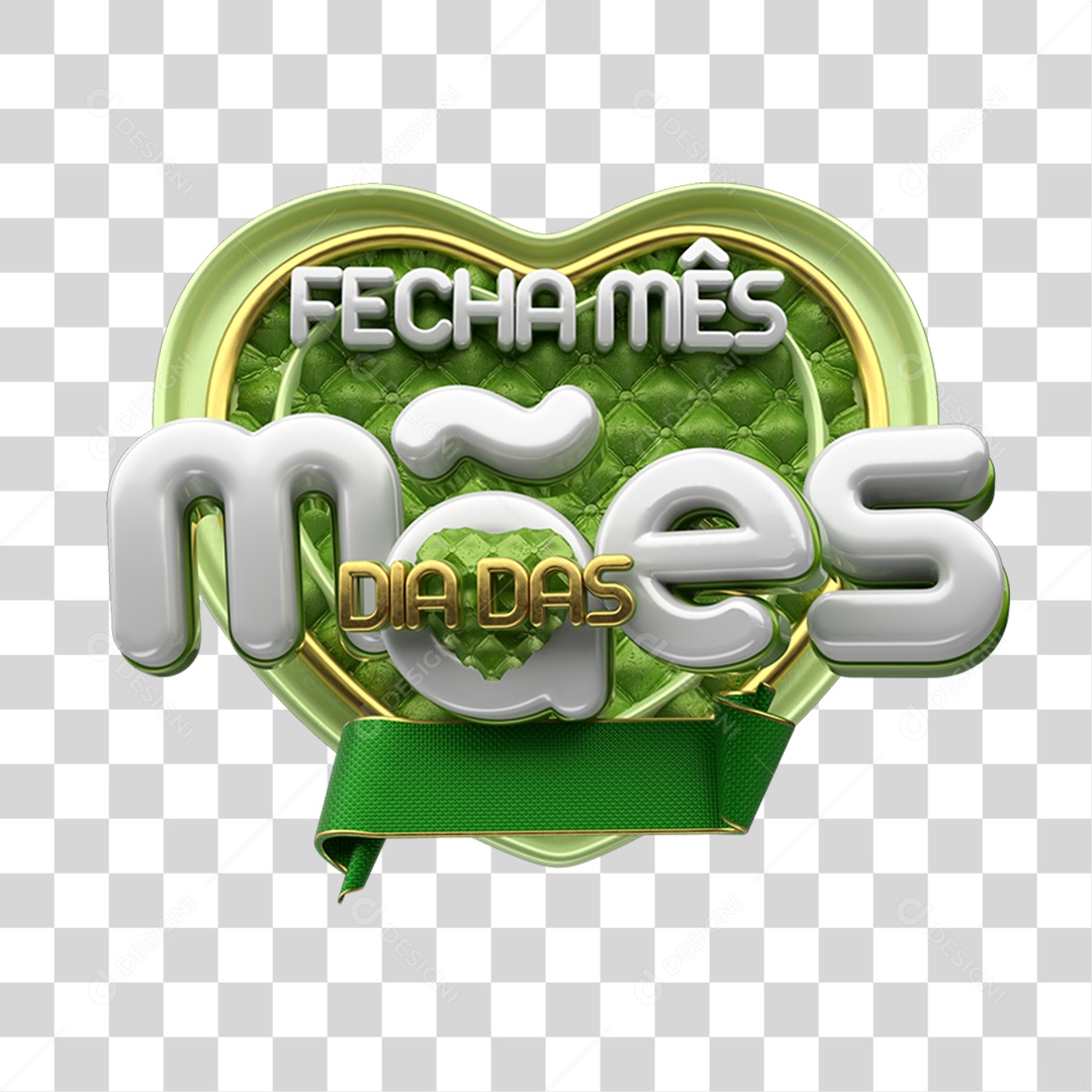 Selo 3D Fecha Mês Dia das Mães PNG Transparente