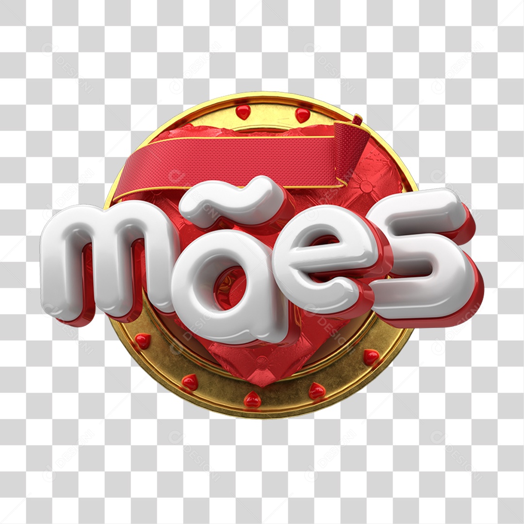 Selo 3D Dia das Mães PNG Transparente