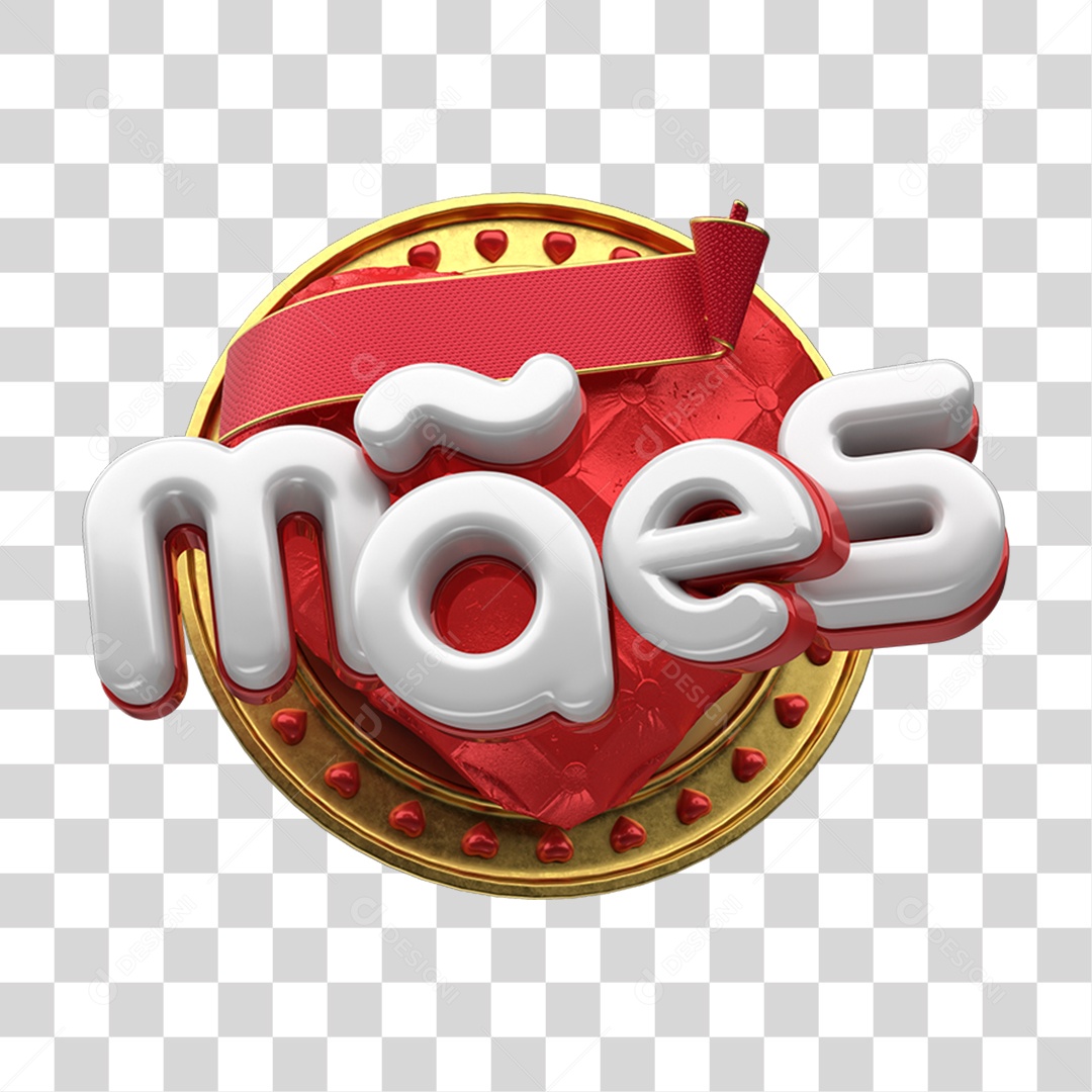 Selo 3D Dia das Mães PNG Transparente