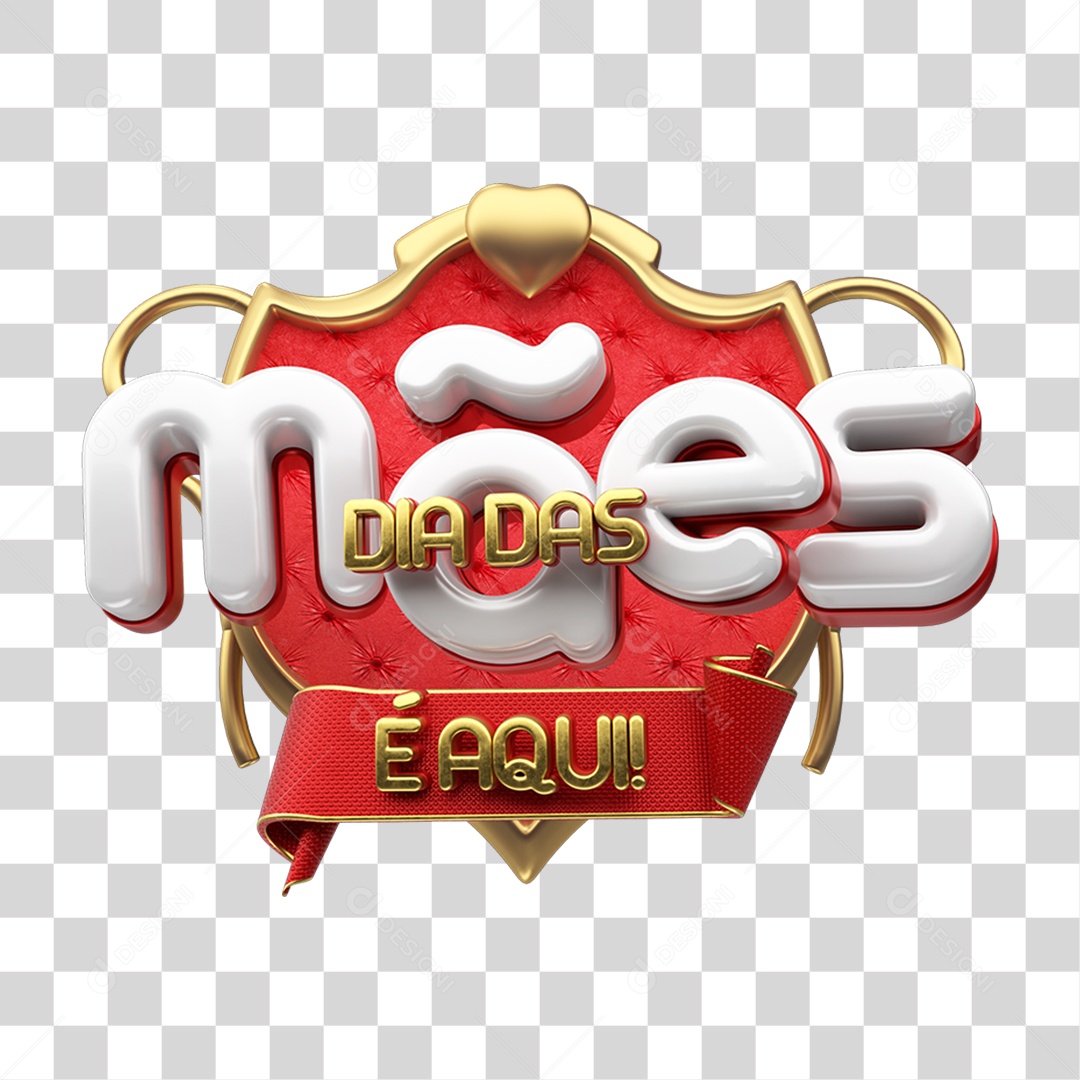 Selo 3D Dia das Mães PNG Transparente