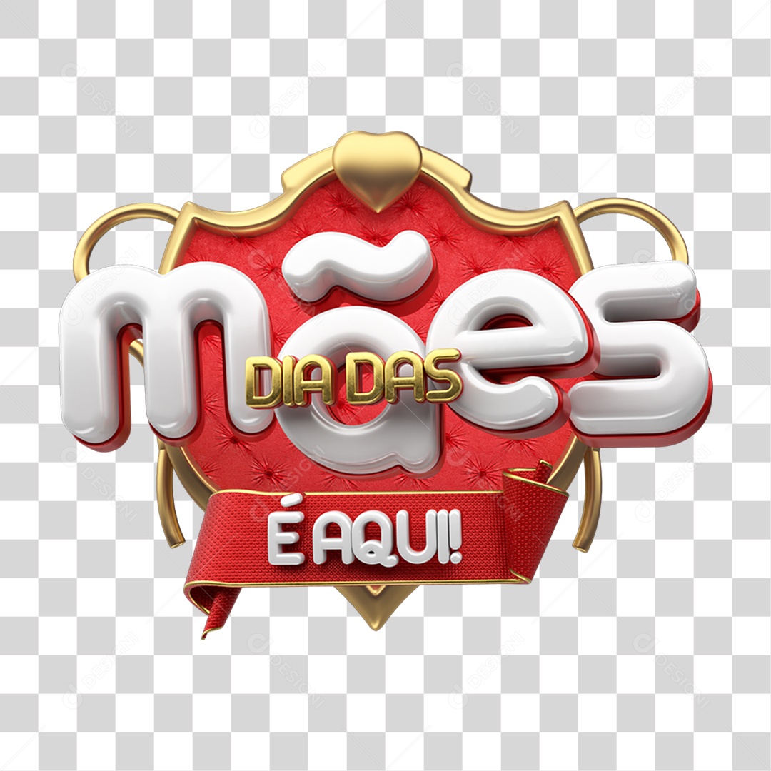 Selo 3D Dia das Mães PNG Transparente