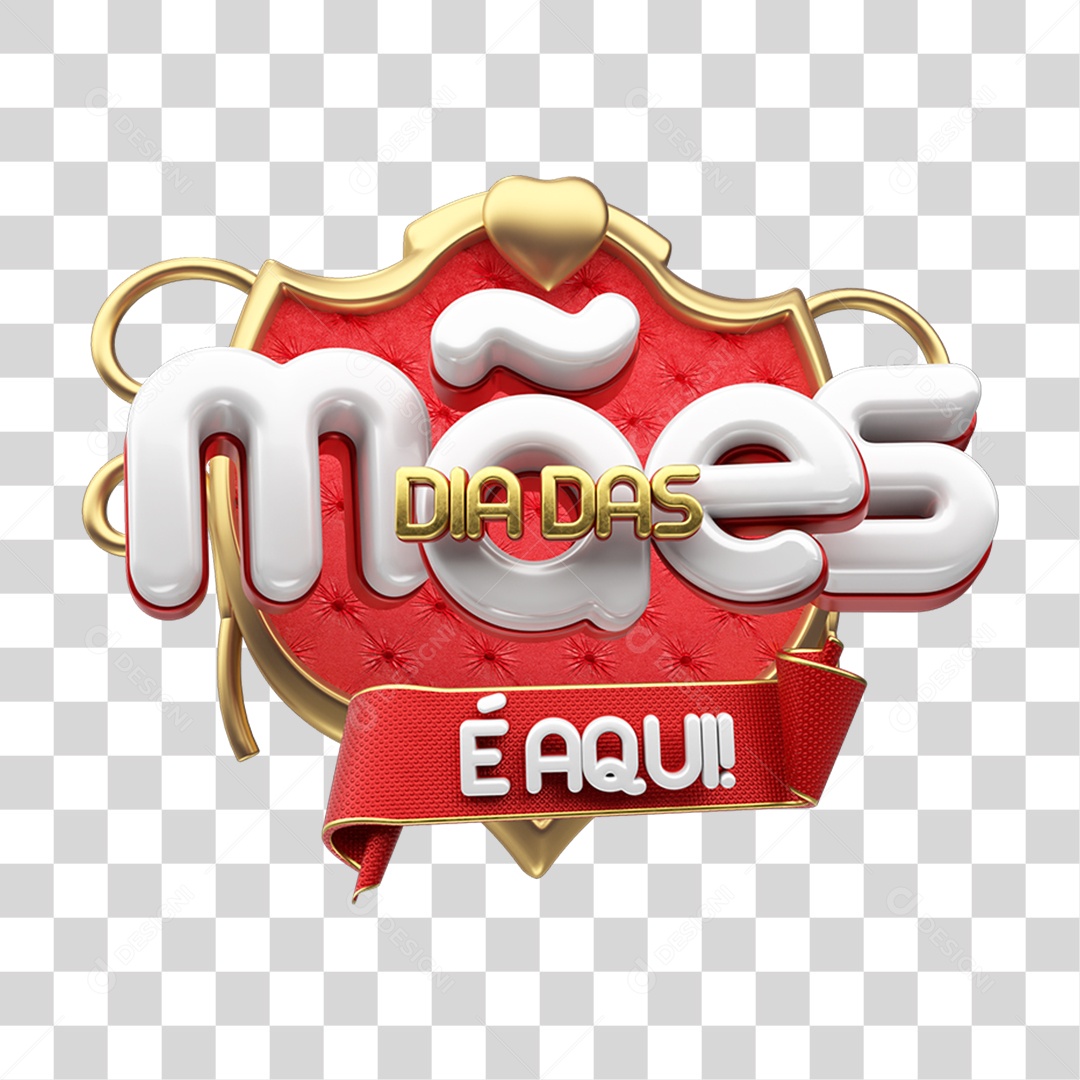 Selo 3D Dia das Mães PNG Transparente