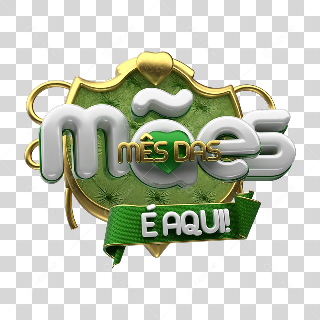 Selo 3D Mês das Mães PNG Transparente