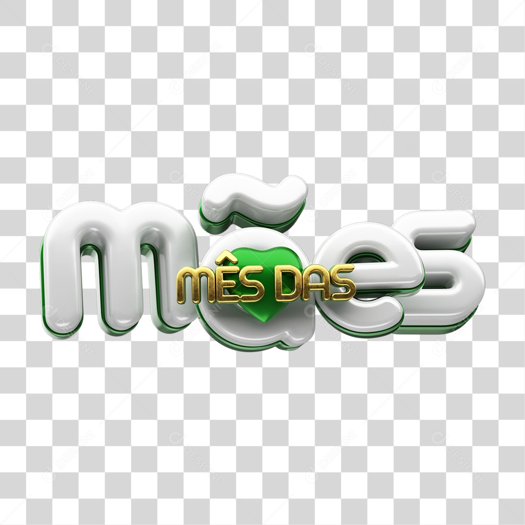 Selo 3D Mês das Mães PNG Transparente