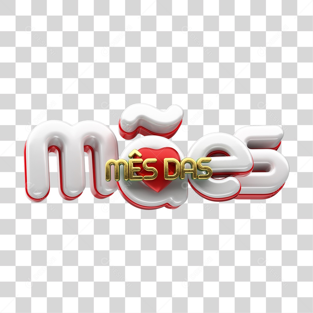 Selo 3D Mês das Mães PNG Transparente