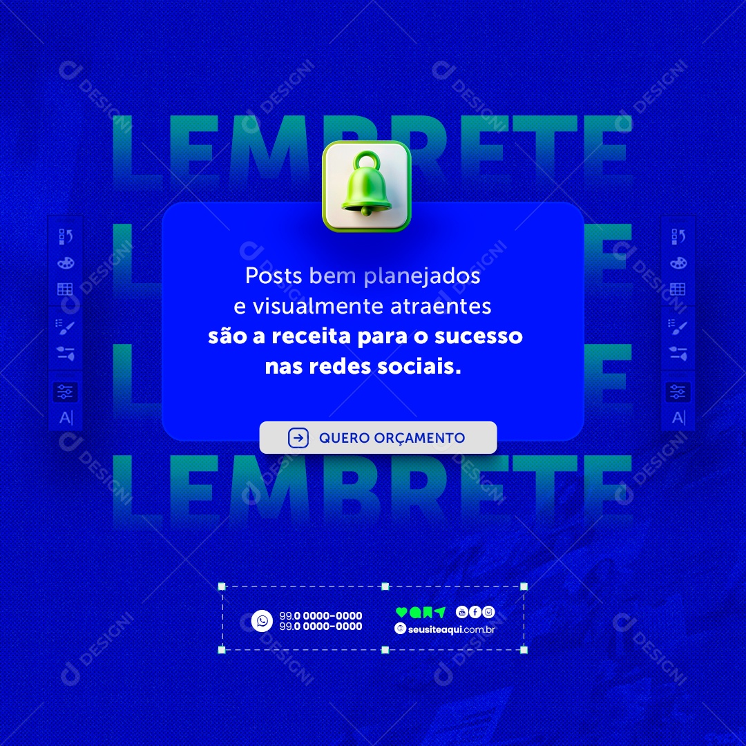 Posts bem Planejados e Visualmente Atraentes são a Receita para o Sucesso Social Media PSD Editável