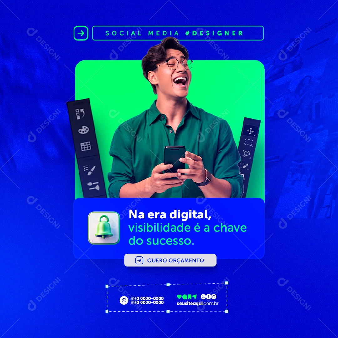 Na era Digital Visibilidade é a Chave do Sucesso Social Media PSD Editável