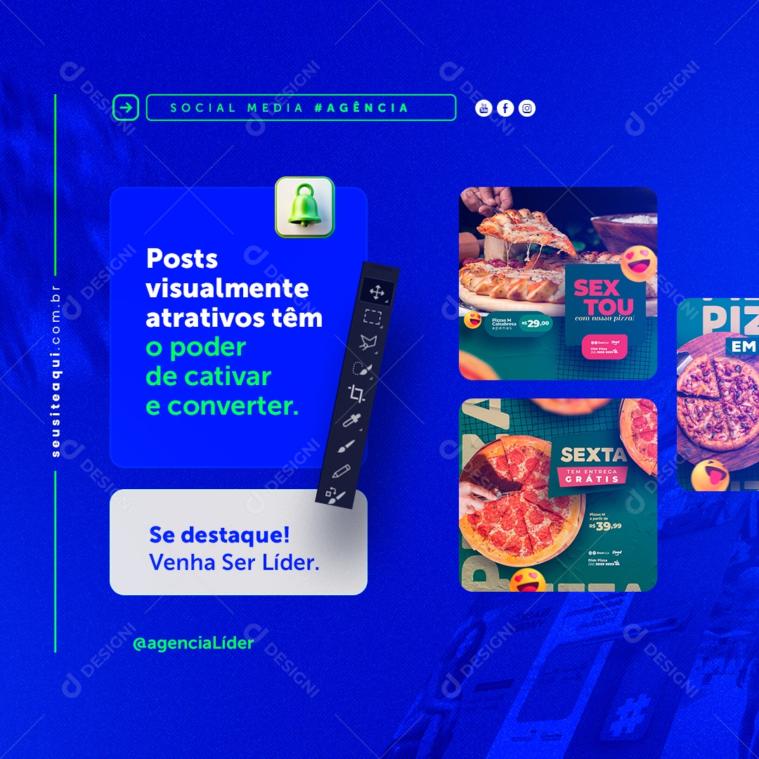 Posts Visualmente Atrativos tem o Poder de Cativar e Converter Social Media PSD Editável