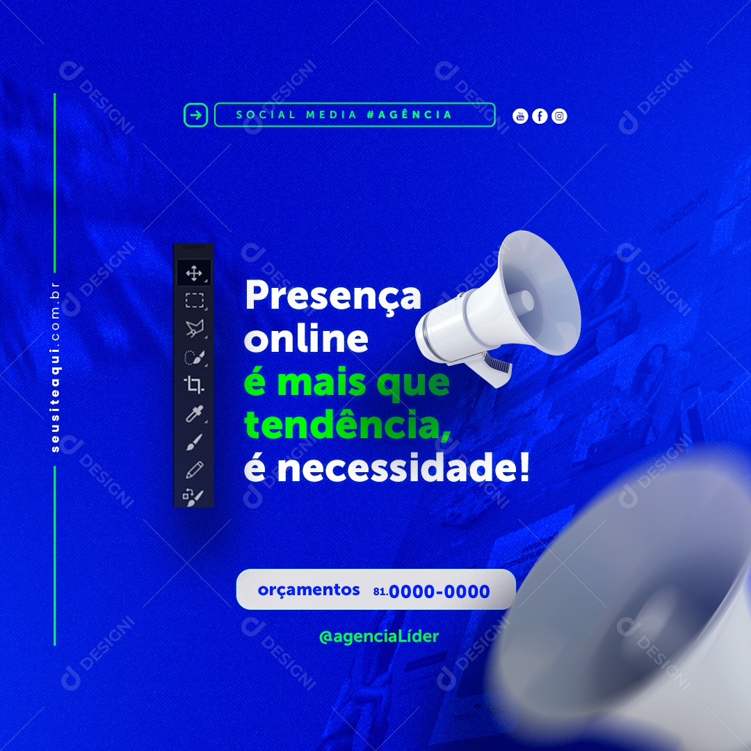 Presença Online é mais que Tendência é Necessidade Social Media PSD Editável