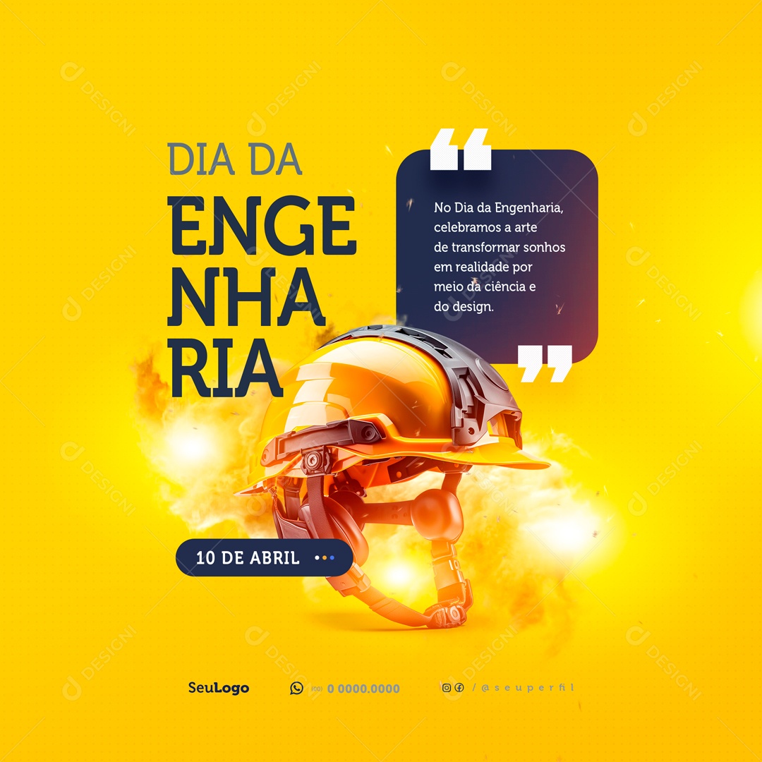 Dia da Engenharia 10 de Abril Celebramos a Arte Social Media PSD Editável