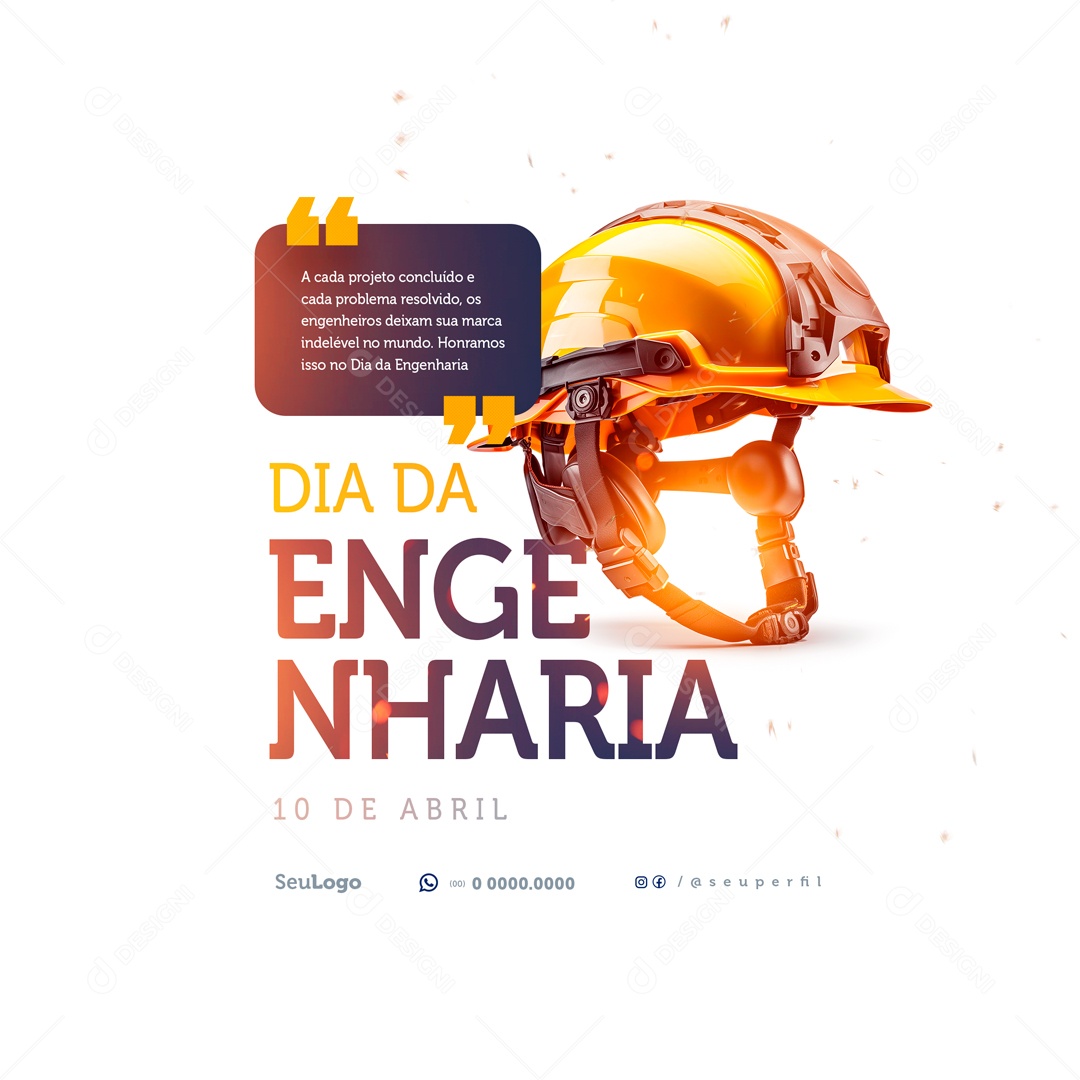 Dia da Engenharia 10 de Abril Social Media PSD Editável