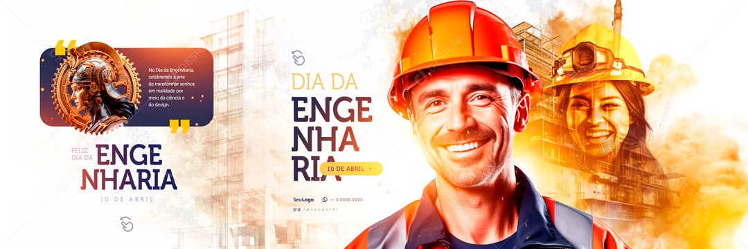 Carrossel Dia da Engenharia 10 de Abril Social Media PSD Editável